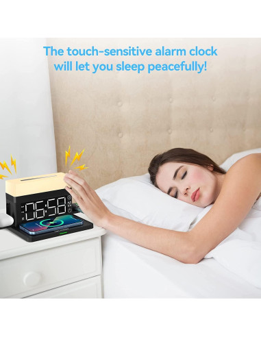 Estación de Carga Inalámbrica 3 en 1 YTFGGY con Reloj y Luz