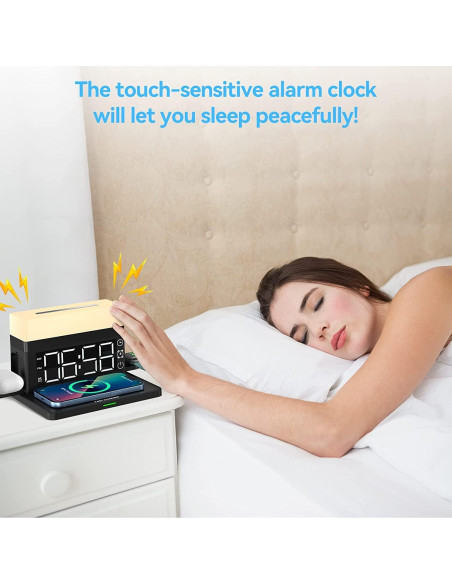 Estación de Carga Inalámbrica 3 en 1 YTFGGY con Reloj y Luz