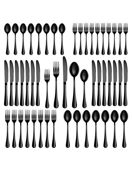 Juego de Cubiertos Negro 20 Piezas MUTNITT Acero Inoxidable