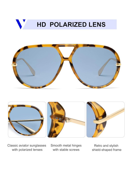 Gafas de sol aviador polarizadas VANLINKER retro UV400