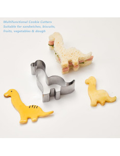 Juego de Cortadores de Galletas de Dinosaurio Vinoil - 15 Piezas de Acero Inoxidable 2