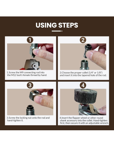 Adaptador de Mandril M9 Noyfemr para Pulidoras Milwaukee M12