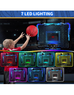 Aro de Baloncesto Mini QDRAGON con 7 Luces LED Ajustable 2