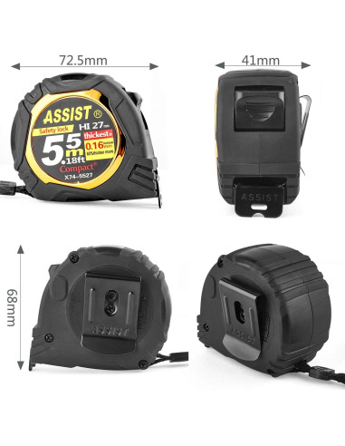 Cinta Métrica ASSIST Pro 5.5M Doble Escala Profesional