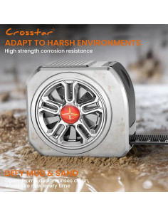 Cinta Métrica Autocierre Crosstar 4.9m Acero Inoxidable Impermeable 2