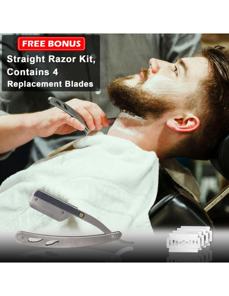 Kit de Afeitado Leponix - Navaja Recta, Jabón y Brocha