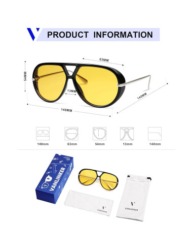 Gafas de sol aviador VANLINKER polarizadas retro grandes