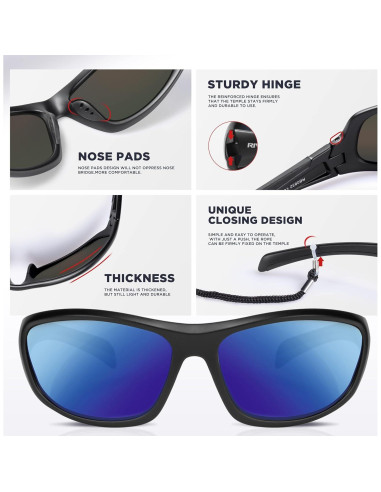 Gafas de sol RIVBOS polarizadas UV400 para deportes y aire libre