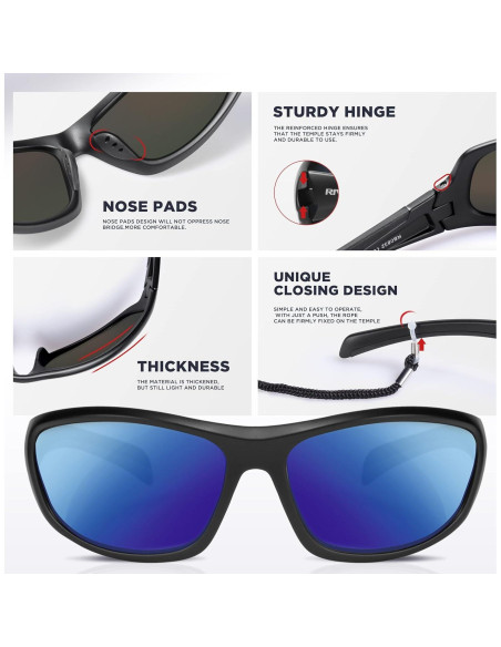 Gafas de sol RIVBOS polarizadas UV400 para deportes y aire libre