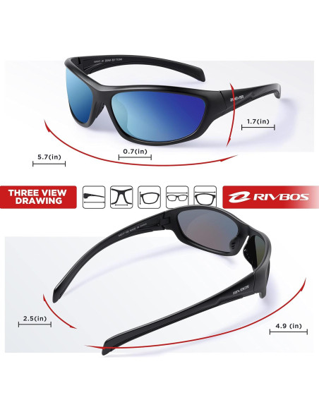 Gafas de sol RIVBOS polarizadas UV400 para deportes y aire libre