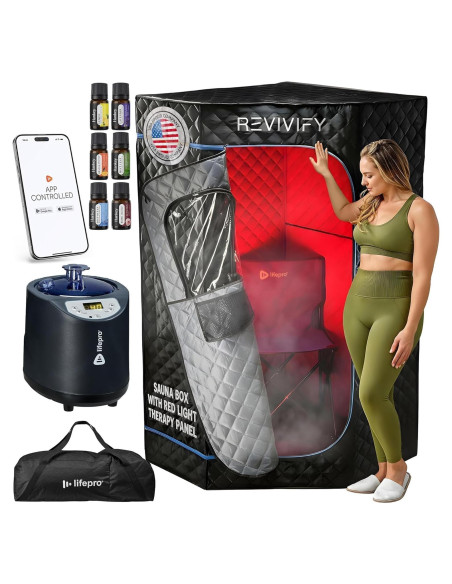 Sauna Portátil LifePro LP-RVFYDX-BLK con Luz Roja y Vapor