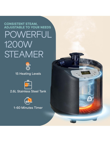 Sauna Portátil LifePro LP-RVFYDX-BLK con Luz Roja y Vapor