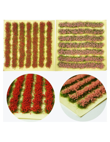 Tiras de Arbustos Miniatura Cayway 10 cm Rosa y Rojo - 2 Piezas