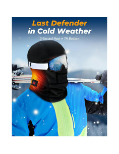 Balaclava Calentada de Grafeno PEONYRISE 6000 mAh Negra 2