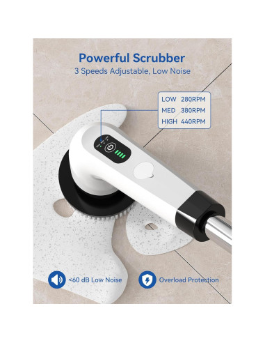 Limpiador Eléctrico de Baño Mesqool CB1001 - 120 Min Uso