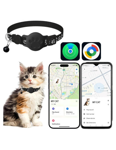 Collar GPS para Gatos EGLANCLIFM con Bluetooth Doble y Batería Larga