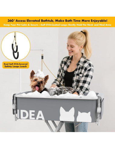 Bañera y Mesa de Aseo Portátil PAWZIDEA 2 en 1 84 cm