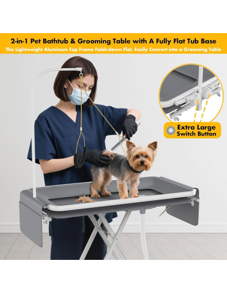 Bañera y Mesa de Aseo Portátil PAWZIDEA 2 en 1 84 cm