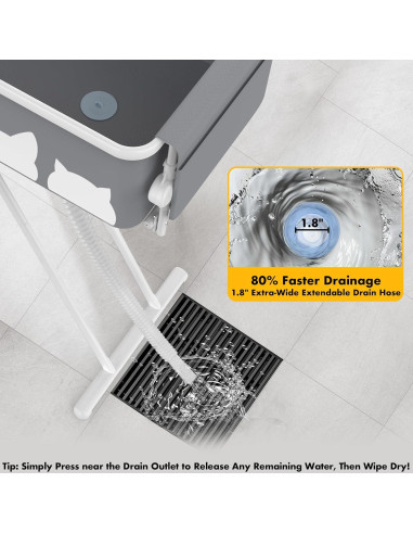 Bañera y Mesa de Aseo Portátil PAWZIDEA 2 en 1 84 cm