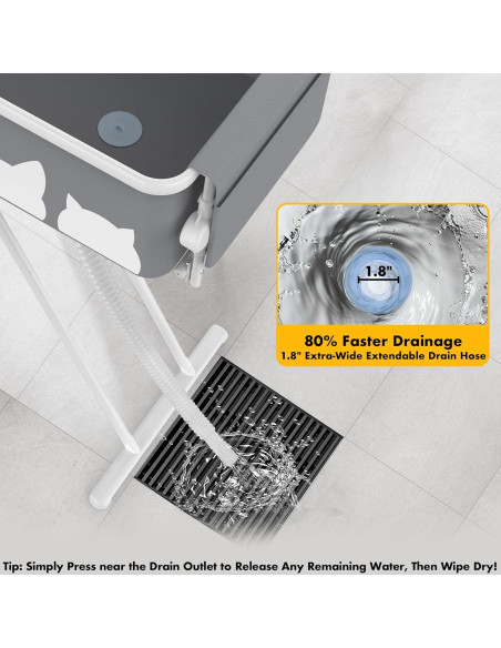 Bañera y Mesa de Aseo Portátil PAWZIDEA 2 en 1 84 cm