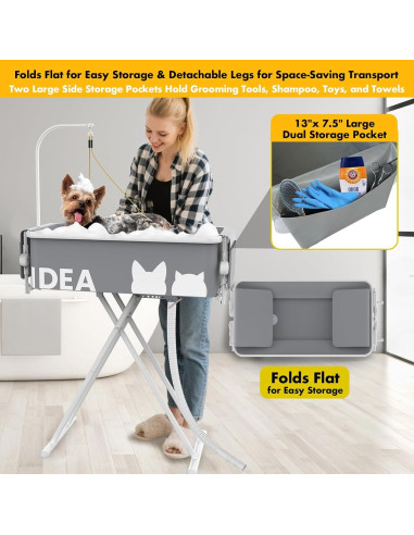 Bañera y Mesa de Aseo Portátil PAWZIDEA 2 en 1 84 cm