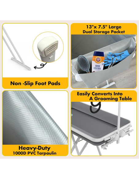 Bañera y Mesa de Aseo Portátil PAWZIDEA 2 en 1 84 cm