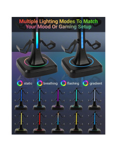 Soporte para Controladores y Auriculares RGB Yichenkeji 29 cm 2