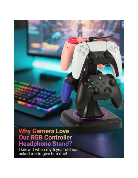 Soporte para Controladores y Auriculares RGB Yichenkeji 29 cm