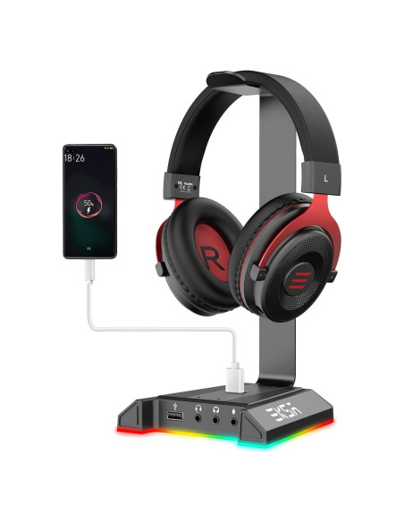 Soporte para Auriculares EKSA W1 con Iluminación RGB y Sonido 7.1