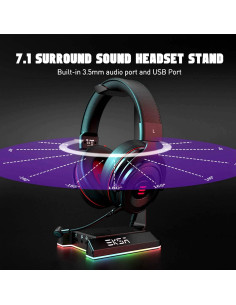 Soporte para Auriculares EKSA W1 con Iluminación RGB y Sonido 7.1 2