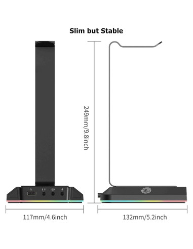 Soporte para Auriculares EKSA W1 con Iluminación RGB y Sonido 7.1