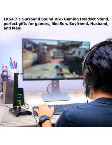 Soporte para Auriculares EKSA W1 con Iluminación RGB y Sonido 7.1