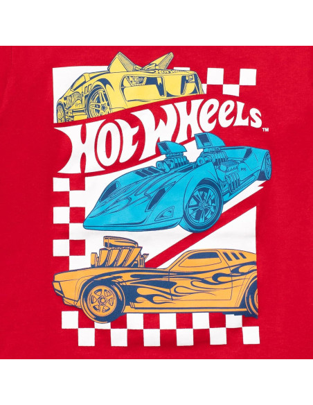 Camiseta de Manga Larga Hot Wheels para Niños 2T Gris/Rojo