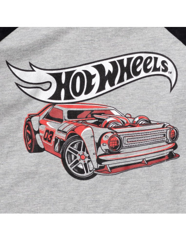 Camiseta de Manga Larga Hot Wheels para Niños 2T Gris/Rojo