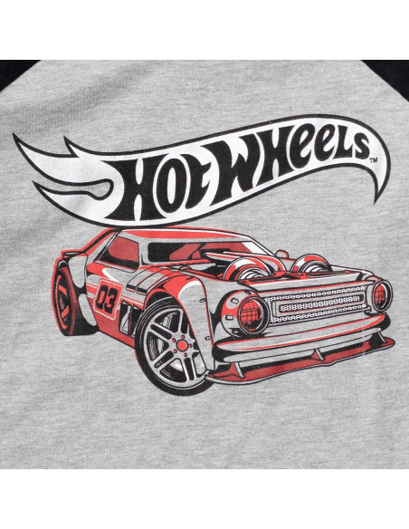 Camiseta de Manga Larga Hot Wheels para Niños 2T Gris/Rojo