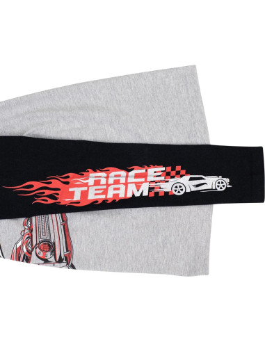 Camiseta de Manga Larga Hot Wheels para Niños 2T Gris/Rojo