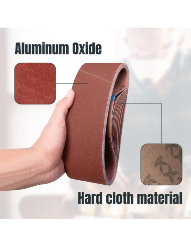 Cintas de Lijado 3x18" POWERTEC 10 Piezas Grano 40/60/80