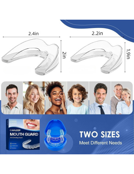 Protector Bucal Anti-Ruido OHALEEP - 4 Piezas, Tamaños Grandes y Pequeños