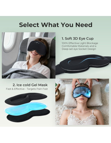 Máscara de Sueño ZHENYEMEI con Auriculares Bluetooth 3D