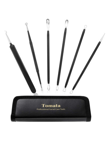 Kit de Herramientas Extractoras de Puntos Negros Tomata - 6 Piezas Acero Inoxidable