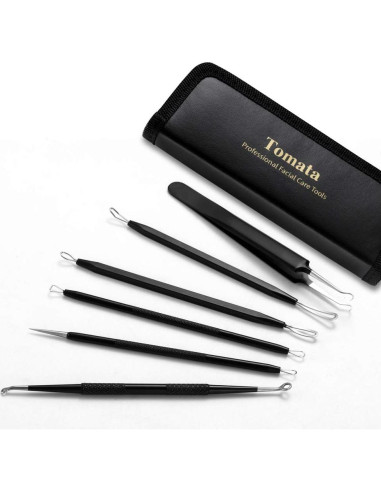 Kit de Herramientas Extractoras de Puntos Negros Tomata - 6 Piezas Acero Inoxidable