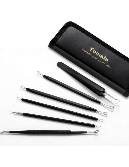 Kit de Herramientas Extractoras de Puntos Negros Tomata - 6 Piezas Acero Inoxidable