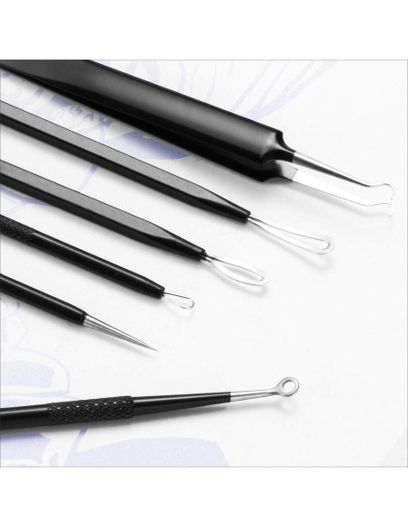 Kit de Herramientas Extractoras de Puntos Negros Tomata - 6 Piezas Acero Inoxidable