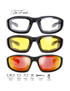Gafas de Motocicleta The Fresh FR14 UV400 Acolchadas 3 Pares 2