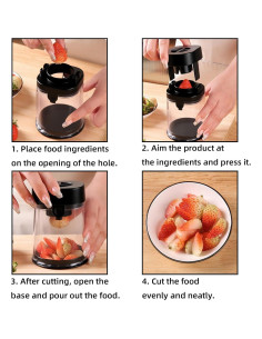 Cortador de Frutas y Huevos Kunovo de Acero Inoxidable Negro 2