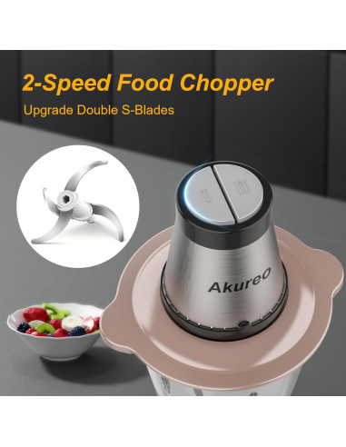 Picadora de Alimentos Eléctrica Akureo bz-01 2L 300W 2 Velocidades