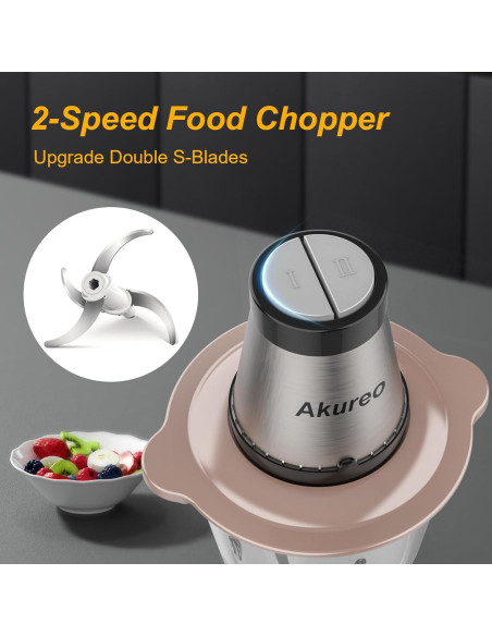Picadora de Alimentos Eléctrica Akureo bz-01 2L 300W 2 Velocidades