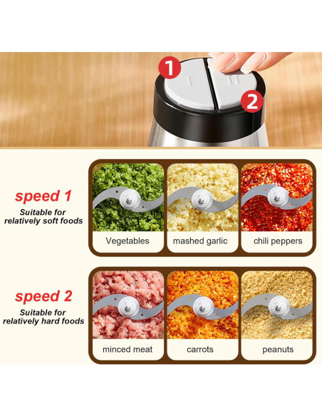 Picadora de Alimentos Eléctrica Akureo bz-01 2L 300W 2 Velocidades