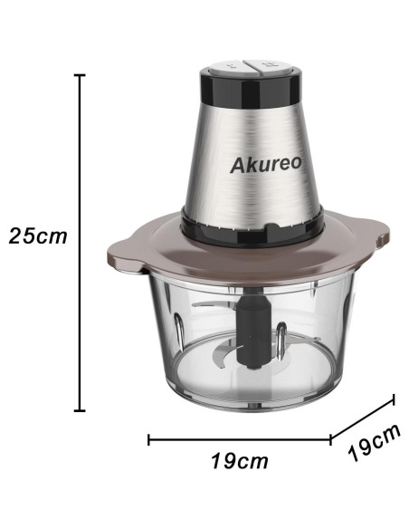 Picadora de Alimentos Eléctrica Akureo bz-01 2L 300W 2 Velocidades