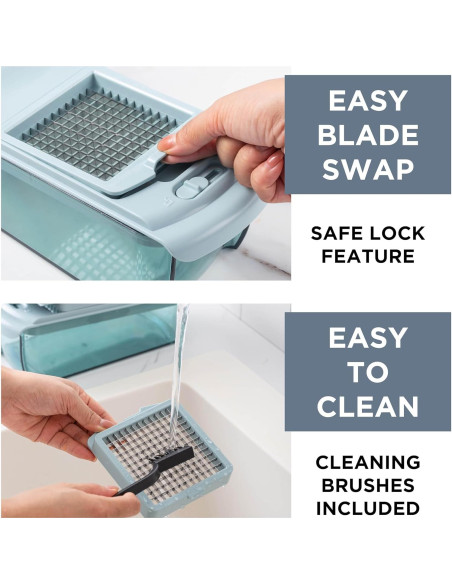 Cortador de Verduras Cook with Color YCHOP02 Azul 11 en 1